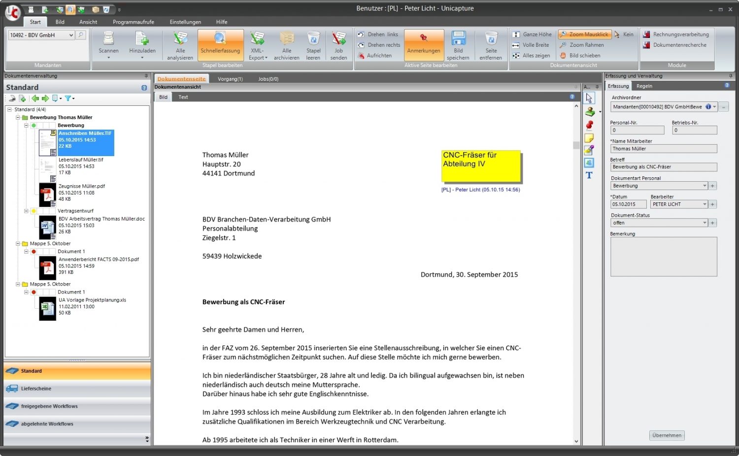 Dokumentenerfassung mit Unicapture - BDV GmbH